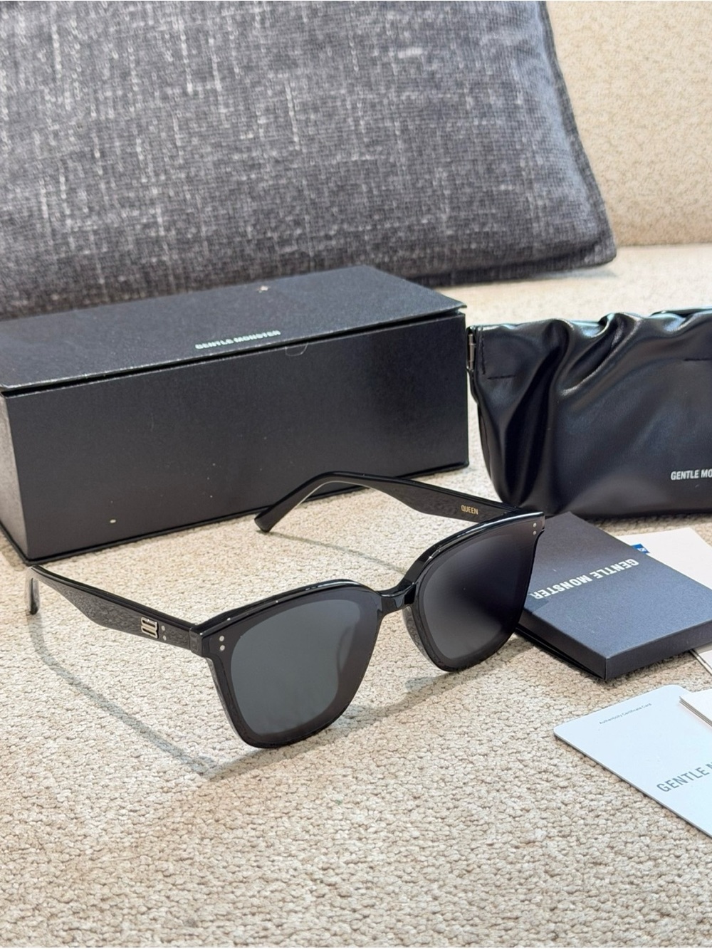 GENTLE MONSTER Black Gloss Cat-Eye Sunglasses